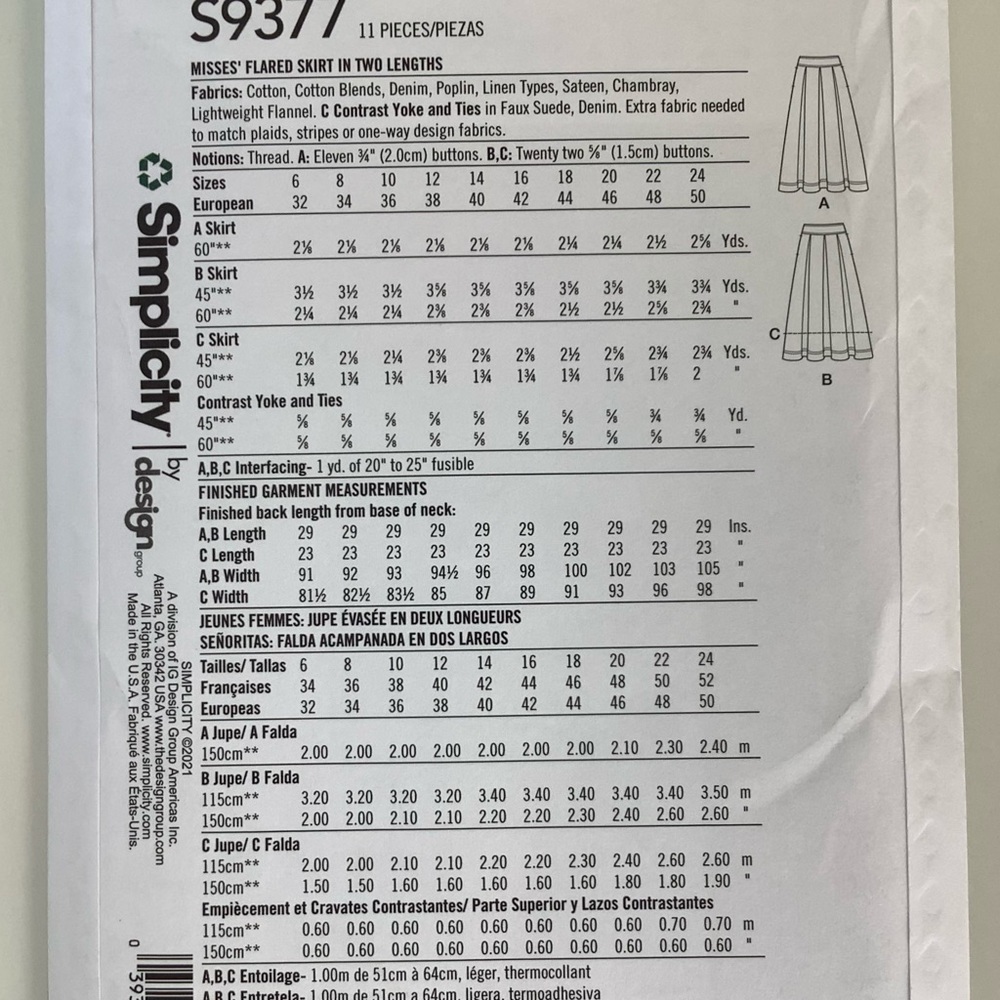 Simplicity S9377 Sewing Pattern - Picture 4 of 5